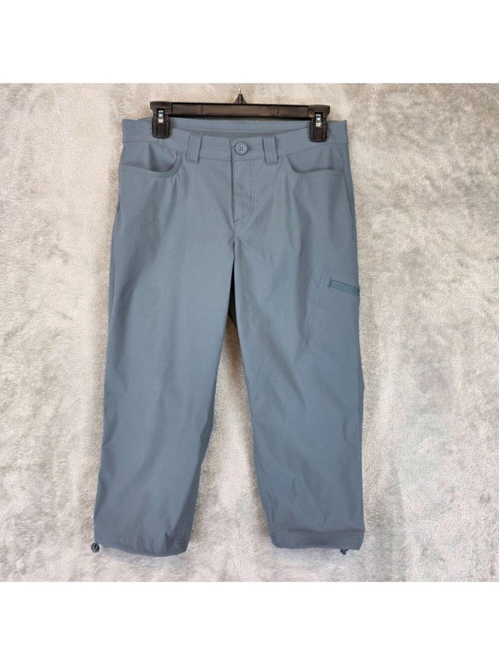 Eddie Bauer Pants Womens 6 Blue Capri Hiking Lightweight Zip Pockets Stretch